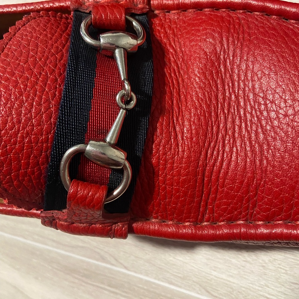 Gucci Red Leather Horsebit Drivers - Picture 7 of 16